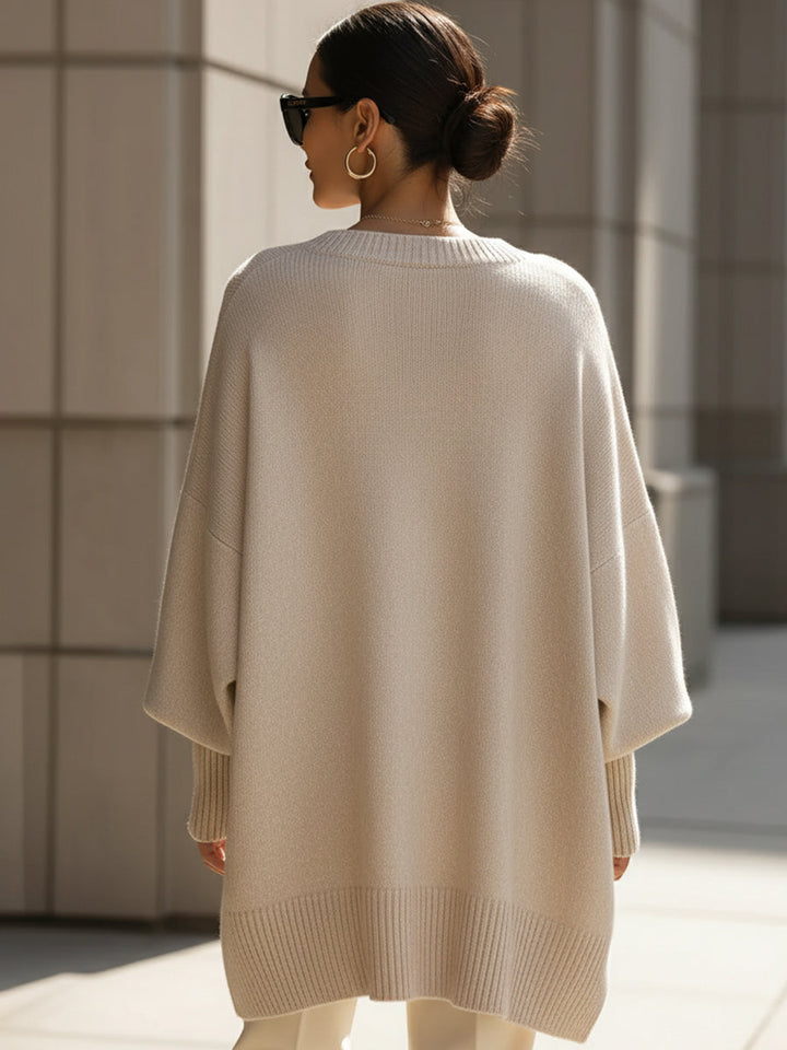 Jennifer | Oversized Draped Wide-Neck Sweater