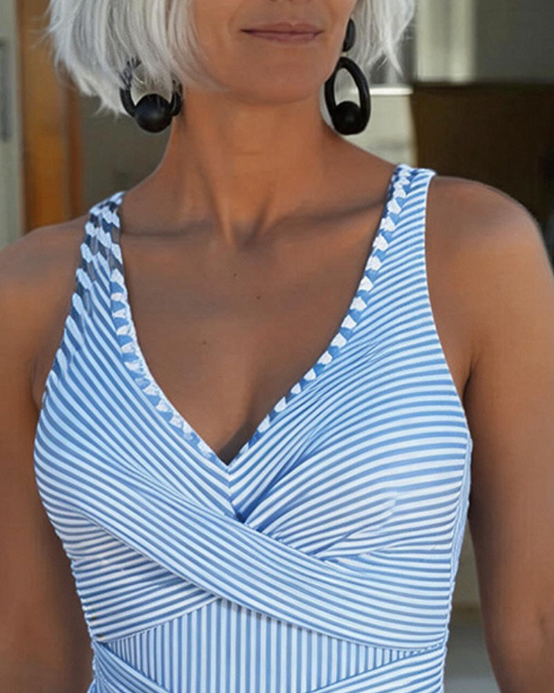 Sofia | Elegant Striped Swimsuit