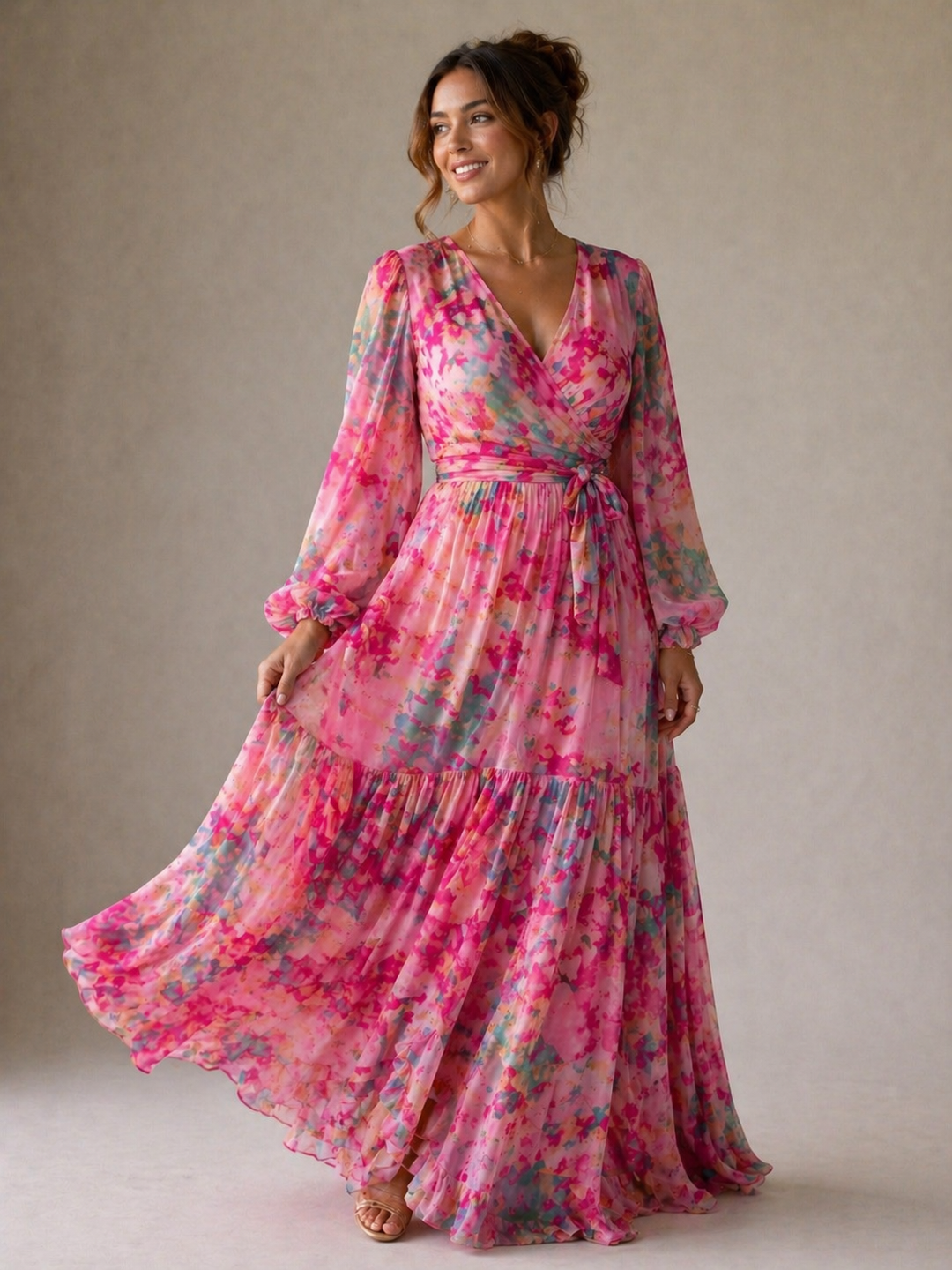 Meli | Wrap Dress with Floral Print