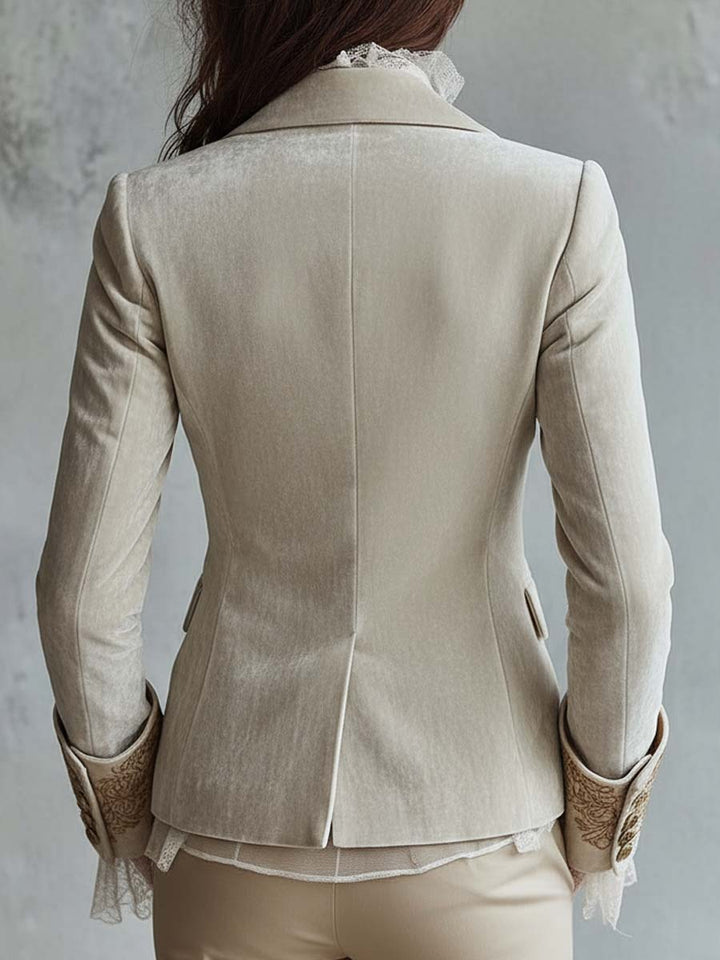 Women’s Ivory Embroidered Tailored Blazer