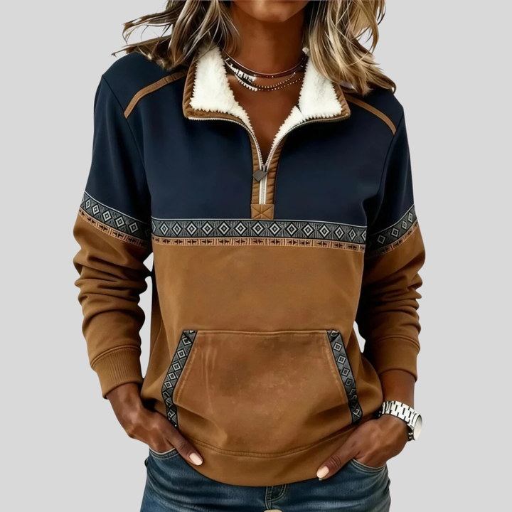 Esme | Sherpa Collar Half-Zip Pullover