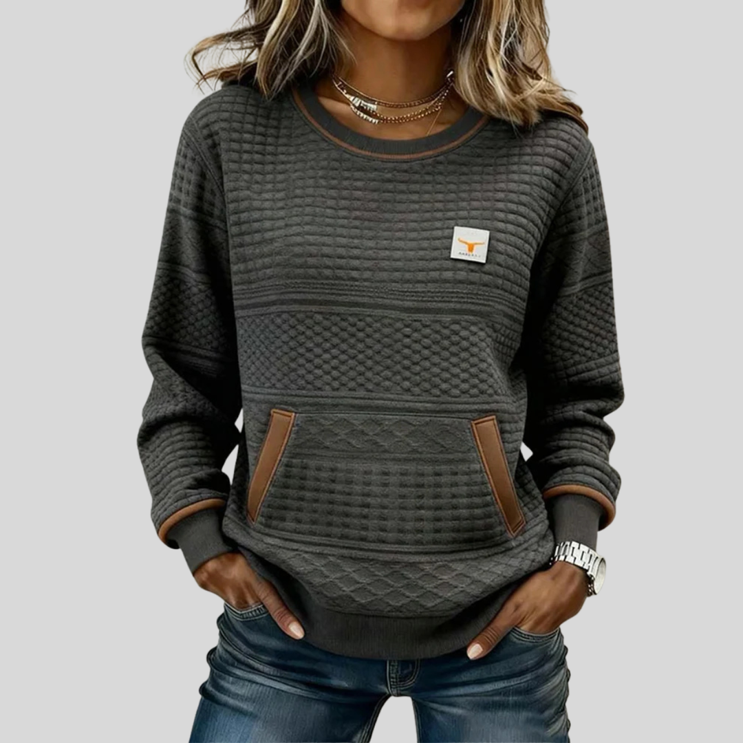Etta | Textured Colorblock Sweatshirt