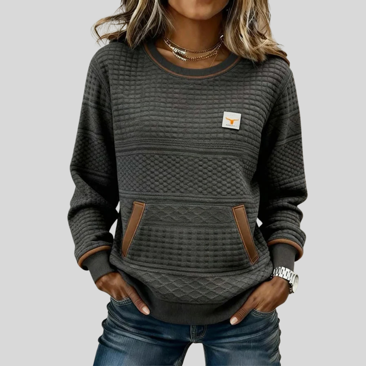 Etta | Textured Colorblock Sweatshirt
