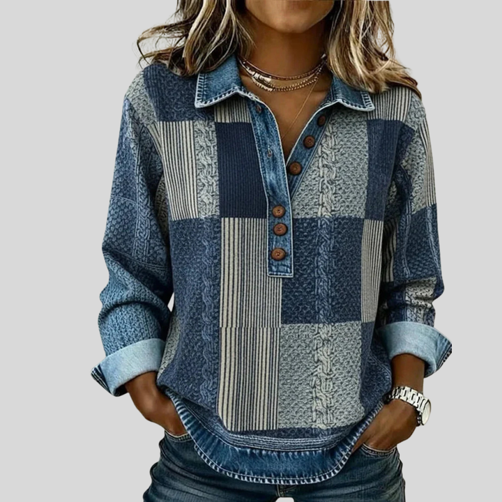 Hattie | Patchwork Collared Pullover