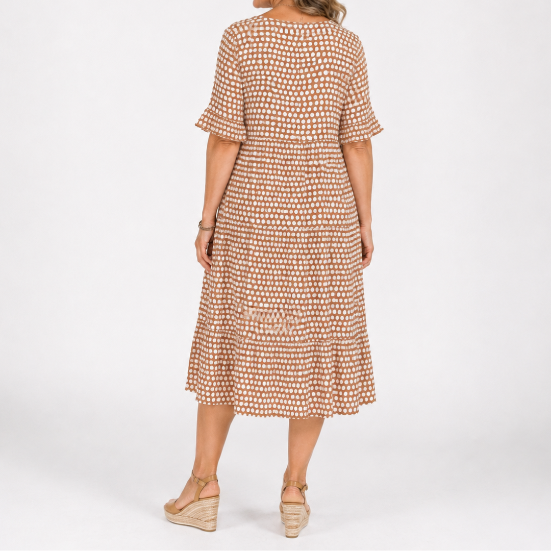 Bianca | Short-Sleeve Midi Dress