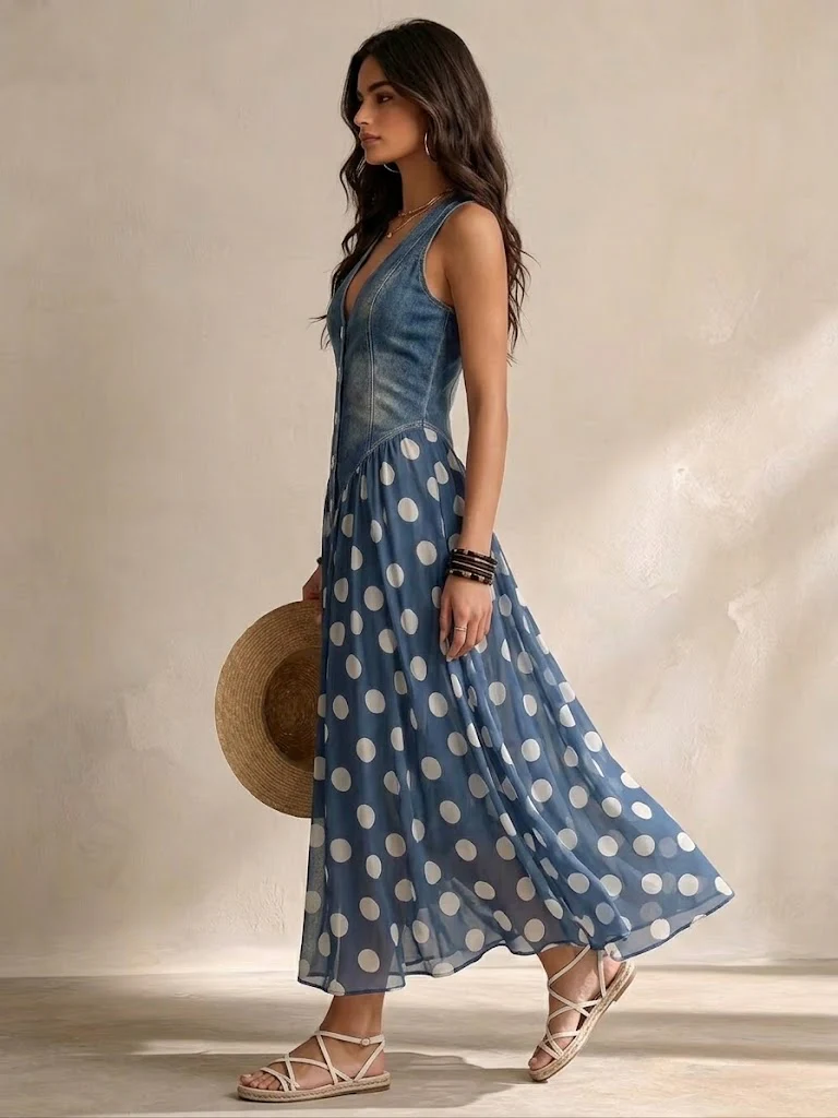 Brenda | Polka Dot Midi Dress