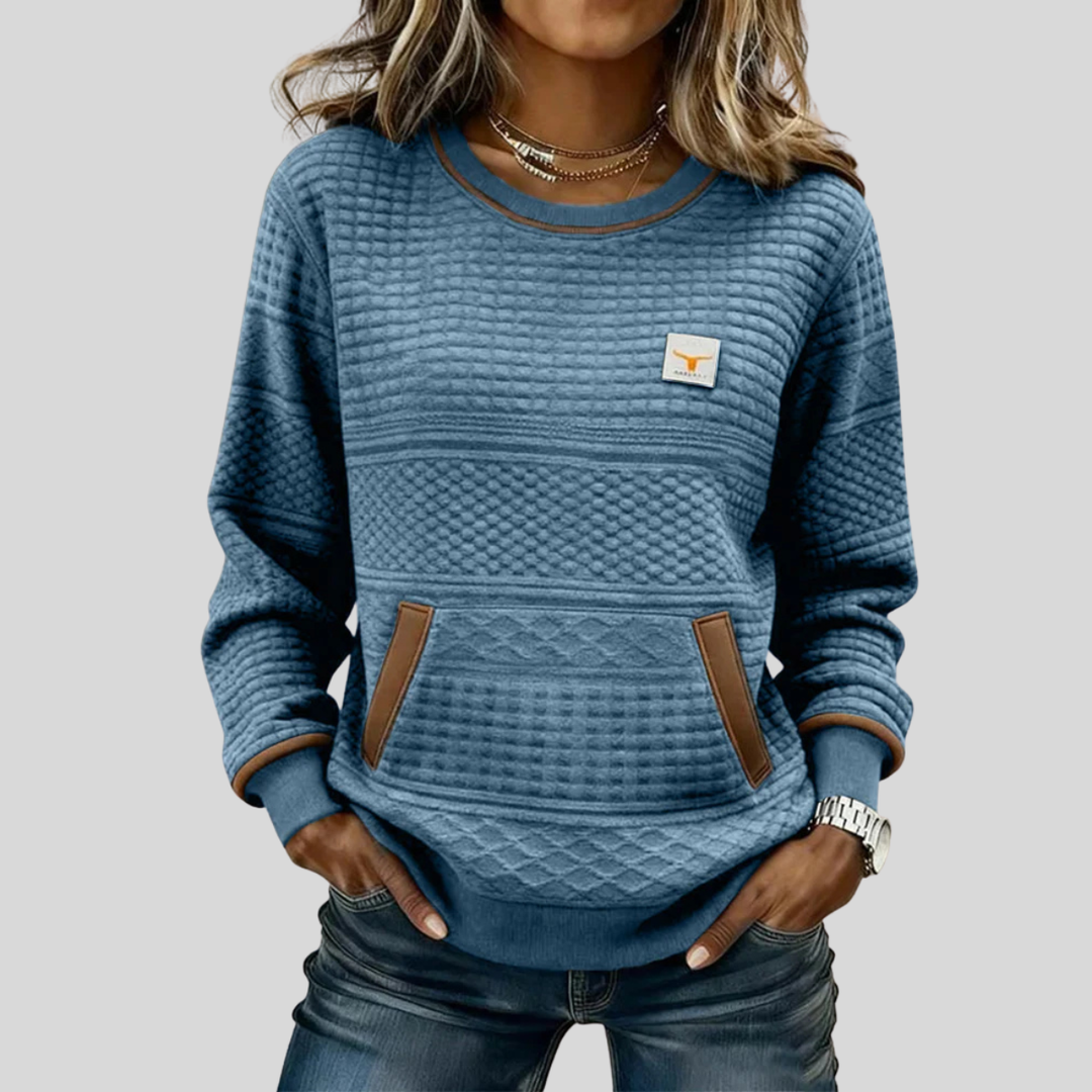 Etta | Textured Colorblock Sweatshirt