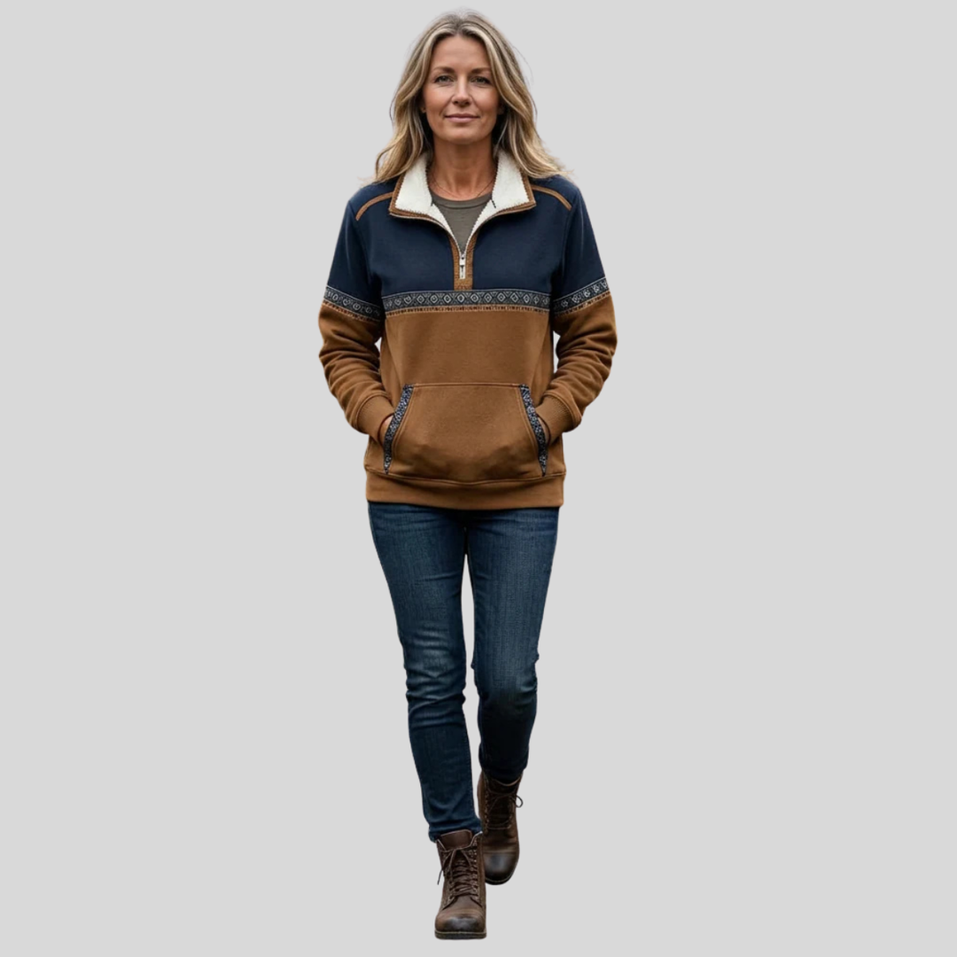 Esme | Sherpa Collar Half-Zip Pullover