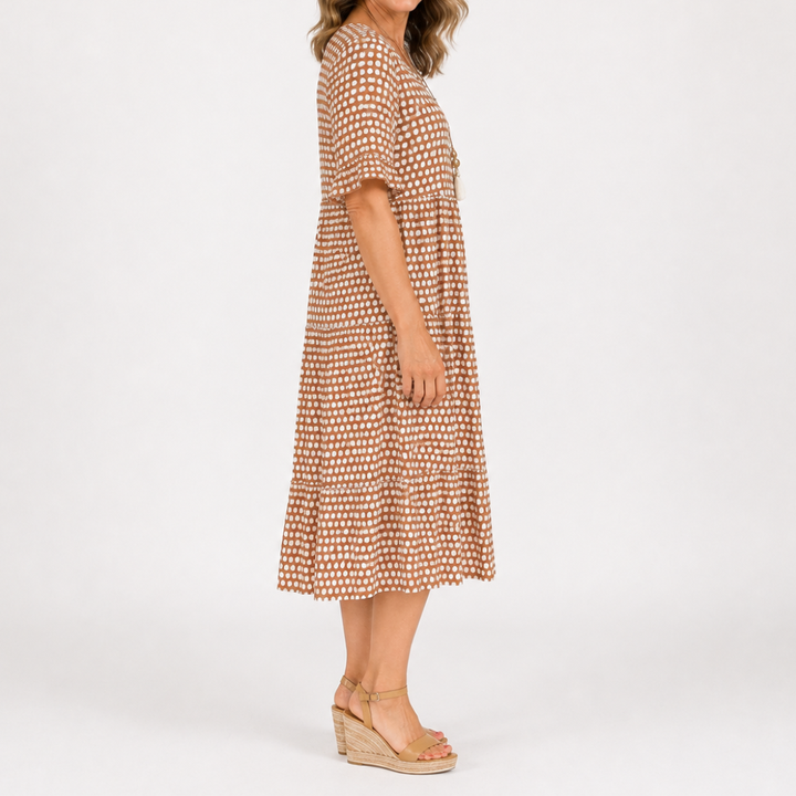 Bianca | Short-Sleeve Midi Dress
