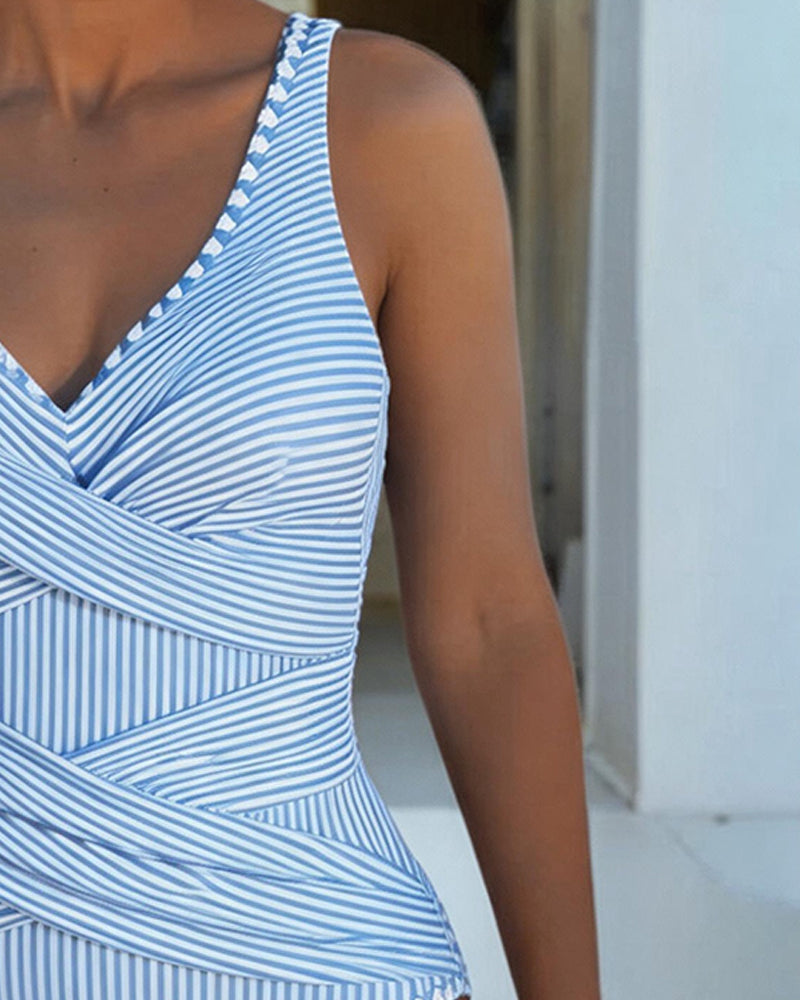 Sofia | Elegant Striped Swimsuit