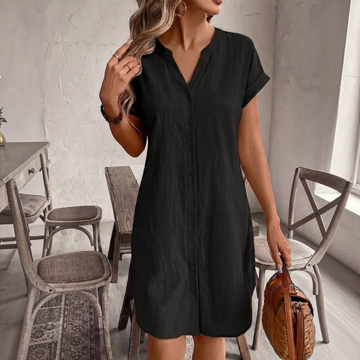 Tess™ | Elegant and Comfortable Linen Shirt Dress