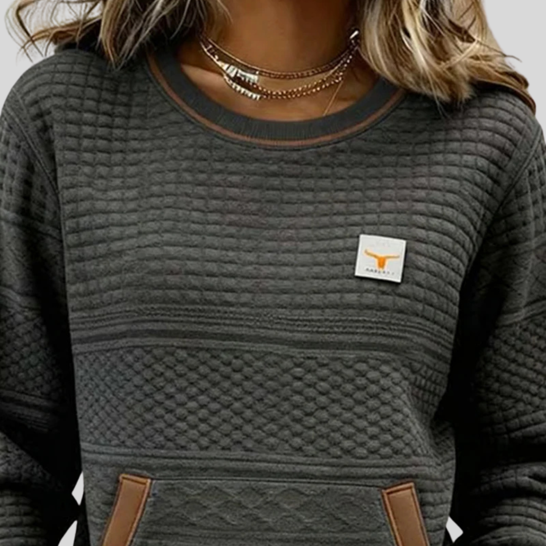 Etta | Textured Colorblock Sweatshirt