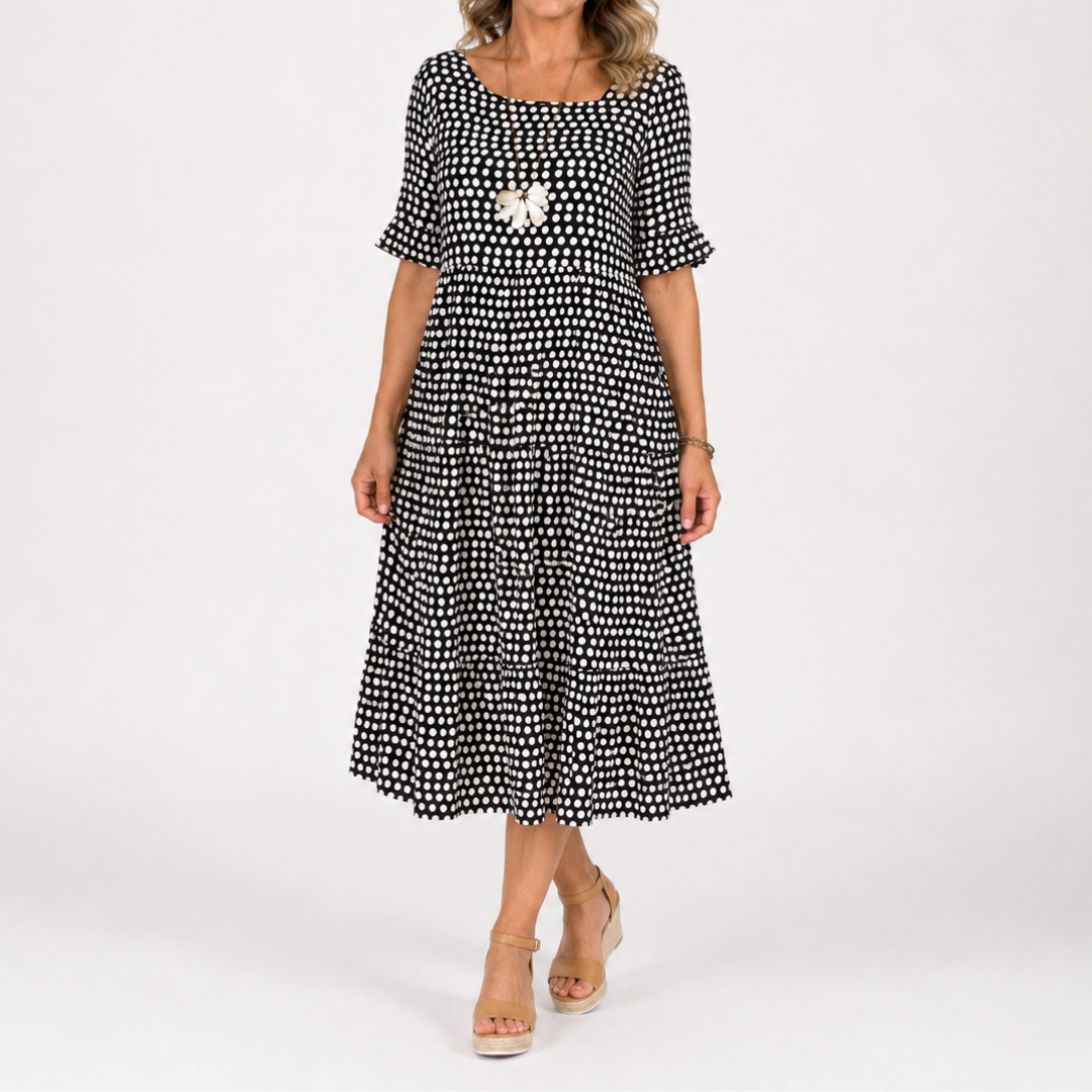 Bianca | Short-Sleeve Midi Dress