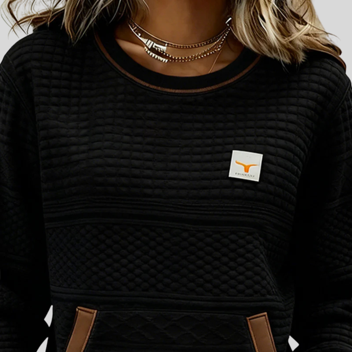 Etta | Textured Colorblock Sweatshirt