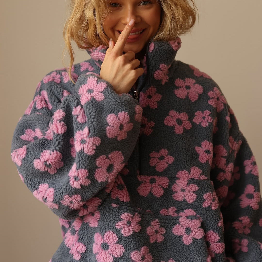 Daisy™ | Floral Fleece Half-Zip Pullover