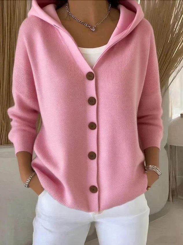 Darienne™ | Hooded Button-Up Knit Cardigan
