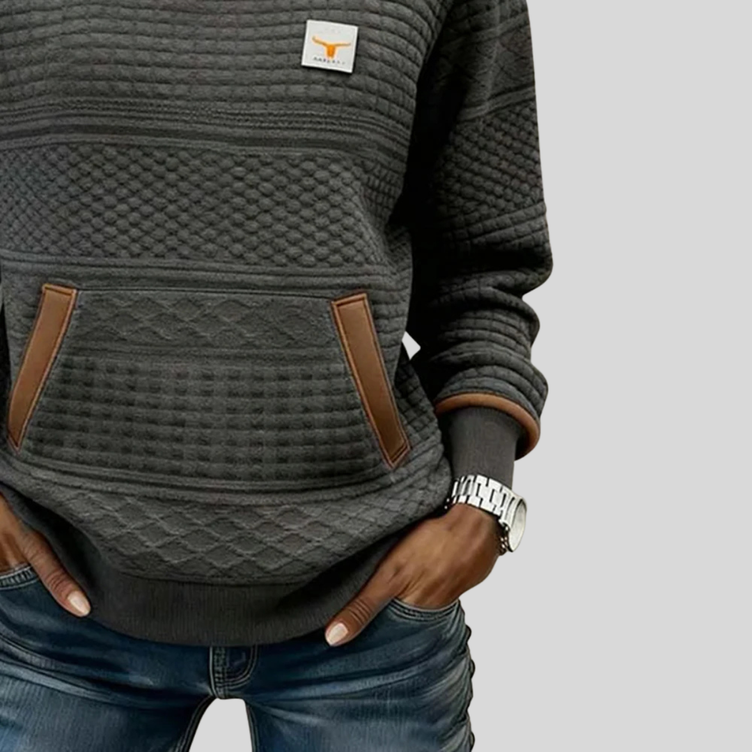 Etta | Textured Colorblock Sweatshirt