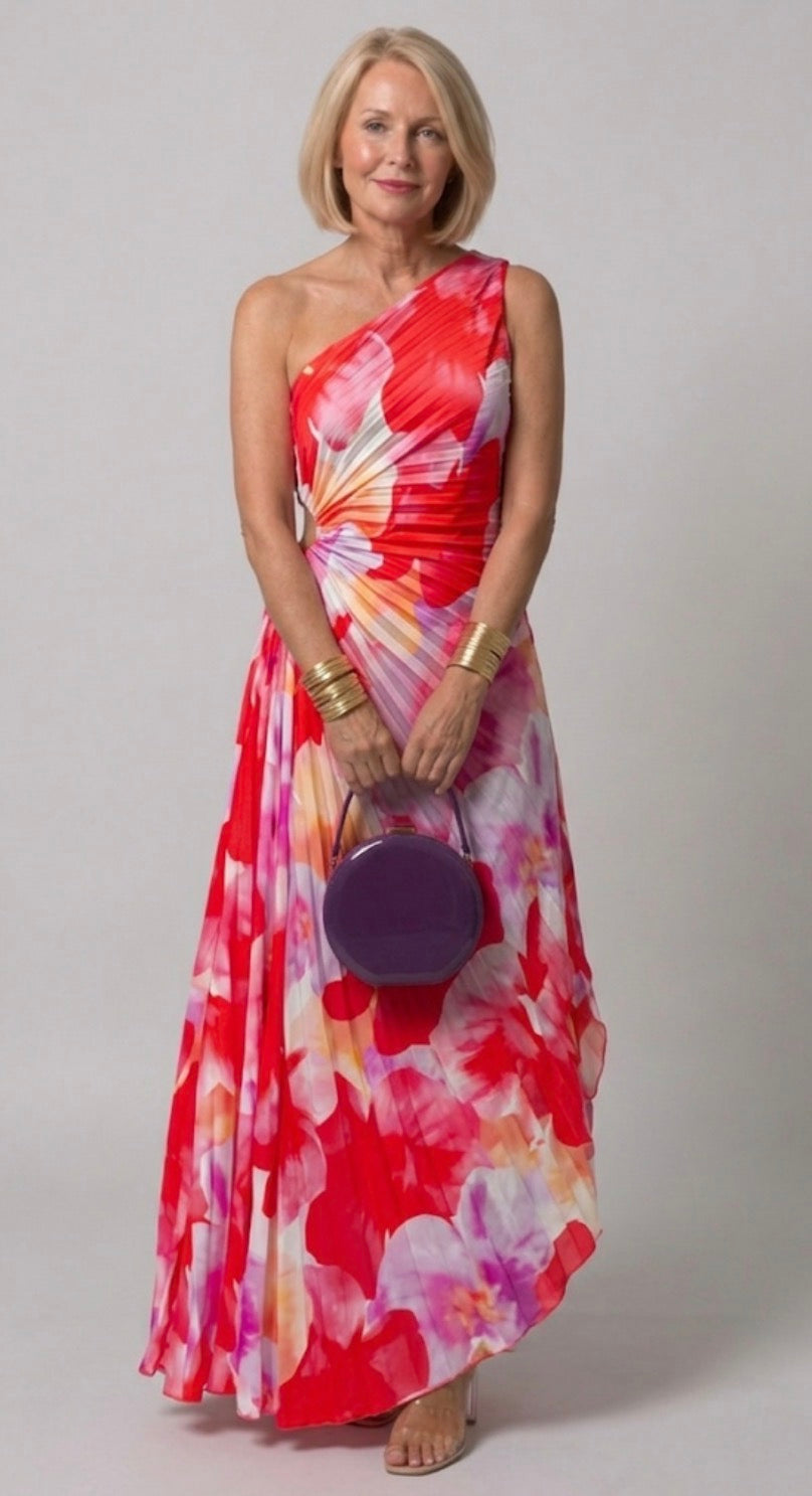 Yanira | Pleated One-Shoulder Dress