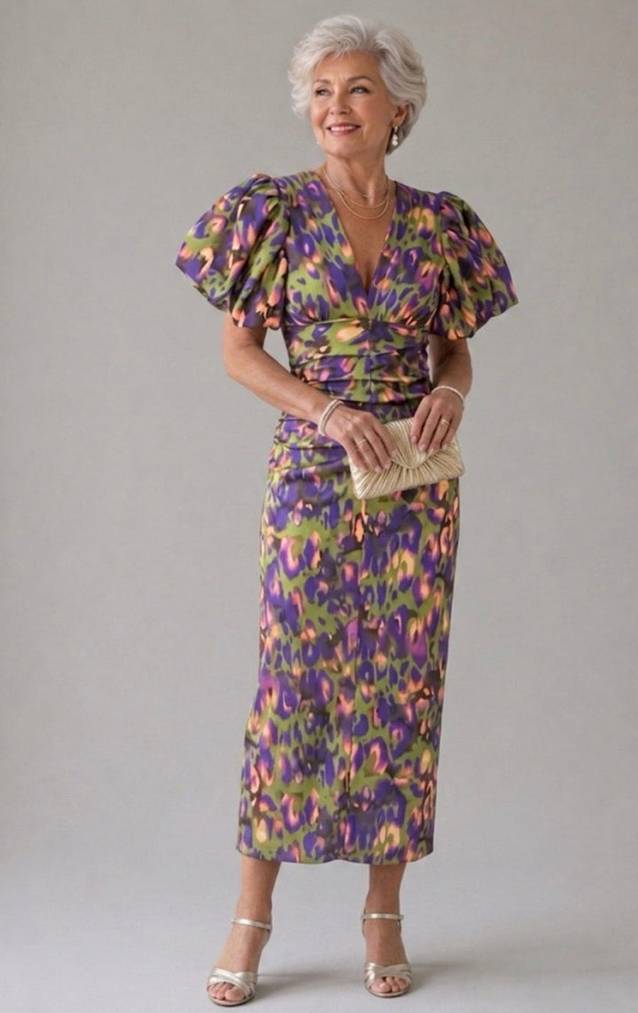 Ursula | Vivid Pleated Midi Dress