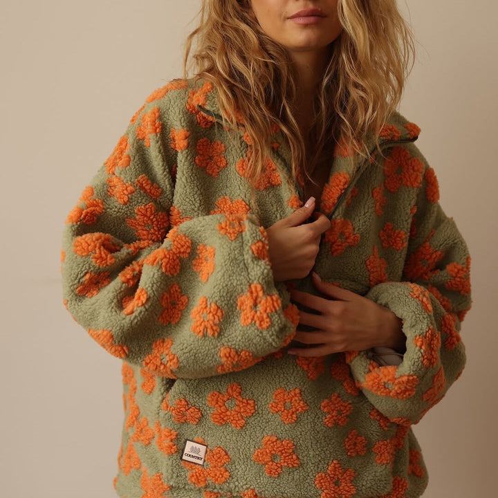 Daisy™ | Floral Fleece Half-Zip Pullover