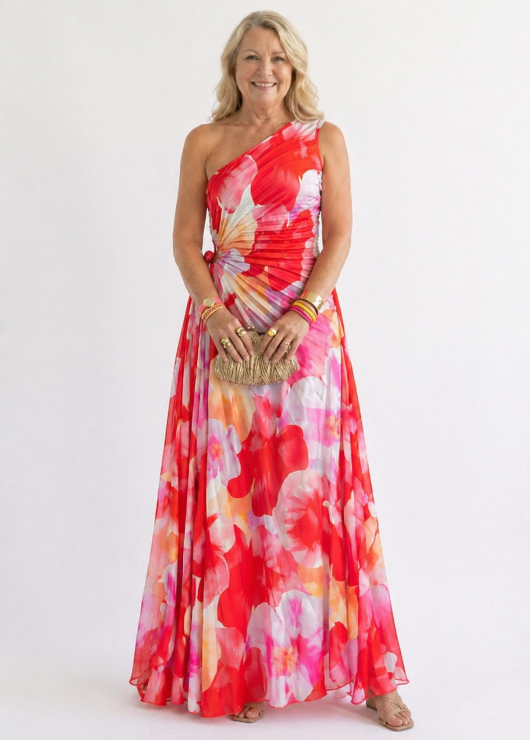Yanira | Pleated One-Shoulder Dress