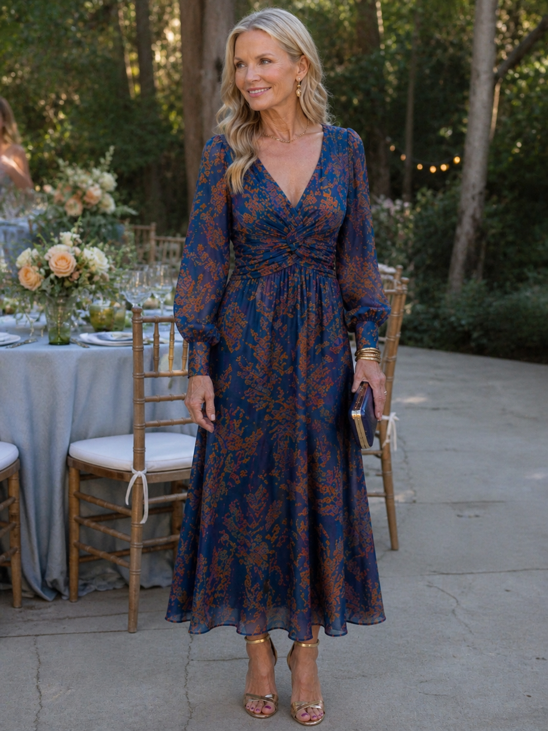 Dineke | Elegant Dress with Long Sleeves and Floral Print