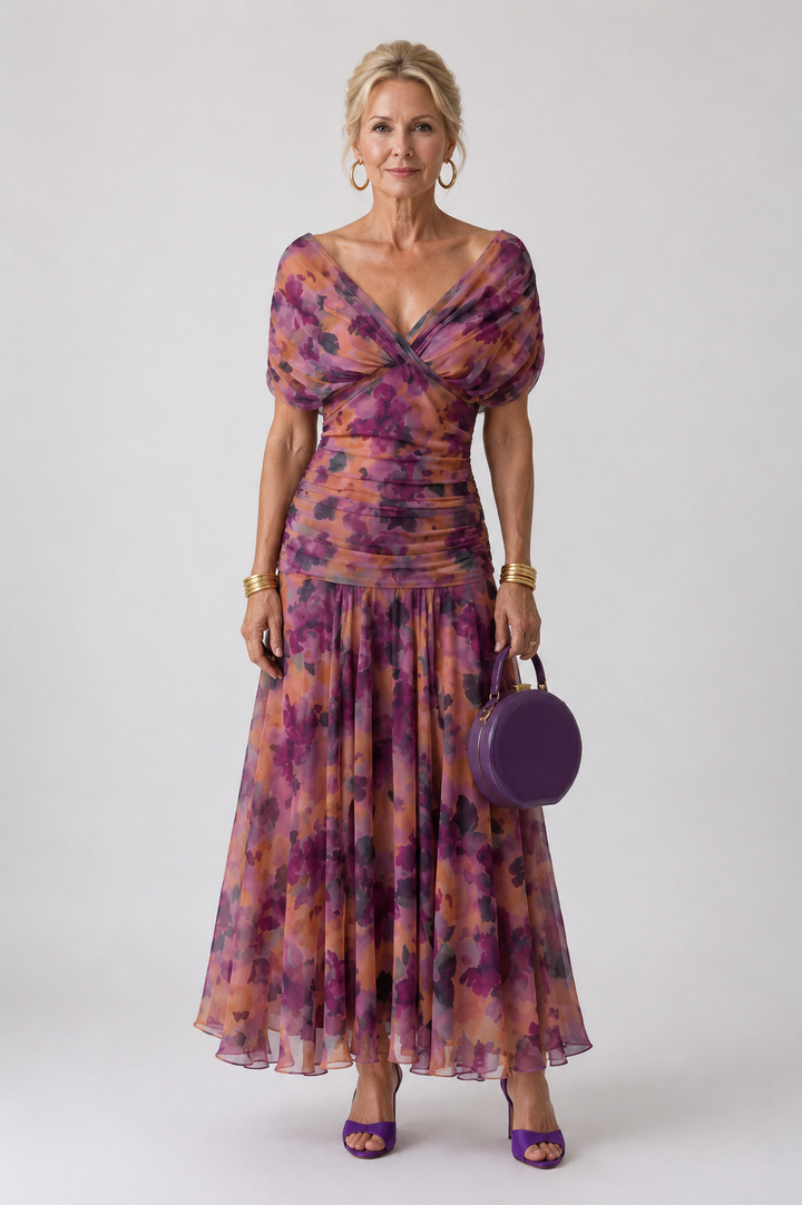 Calen | Off Shoulder Flow Midi Dress