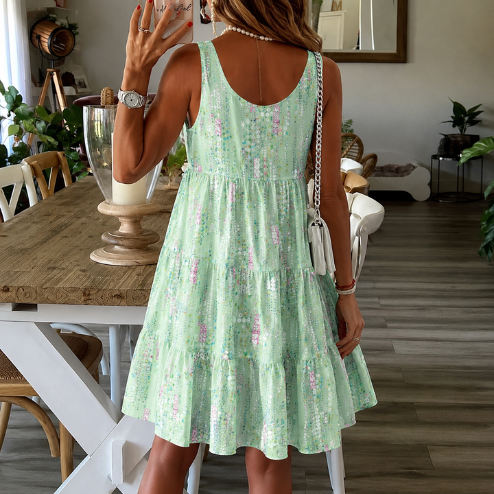 Jada - Sleeveless MIDI Dress with Round Neck