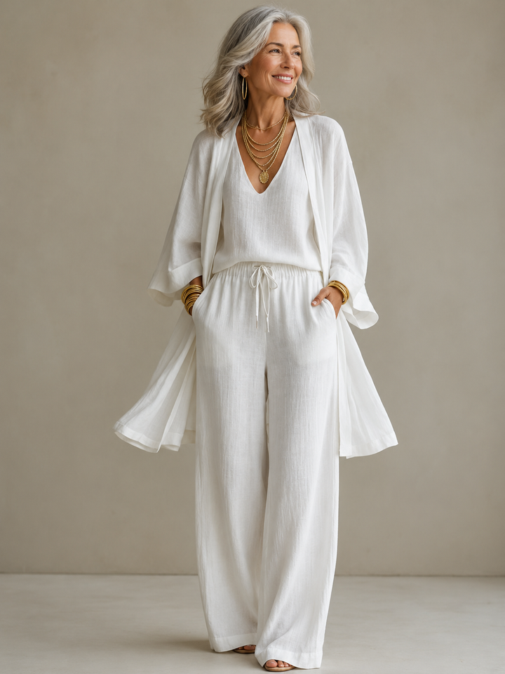 Elena - 3-Piece Linen Look Set
