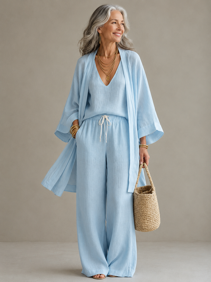 Elena - 3-Piece Linen Look Set