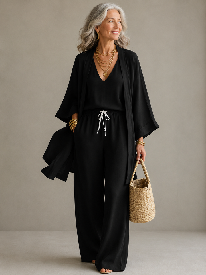 Elena - 3-Piece Linen Look Set