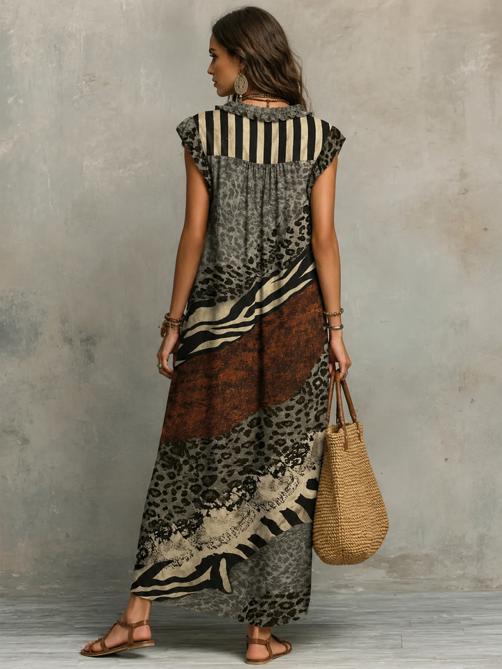 ZOLA | MIXED PRINT MAXI DRESS