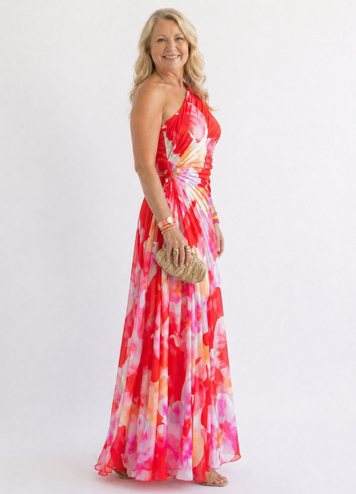 Yanira | Pleated One-Shoulder Dress
