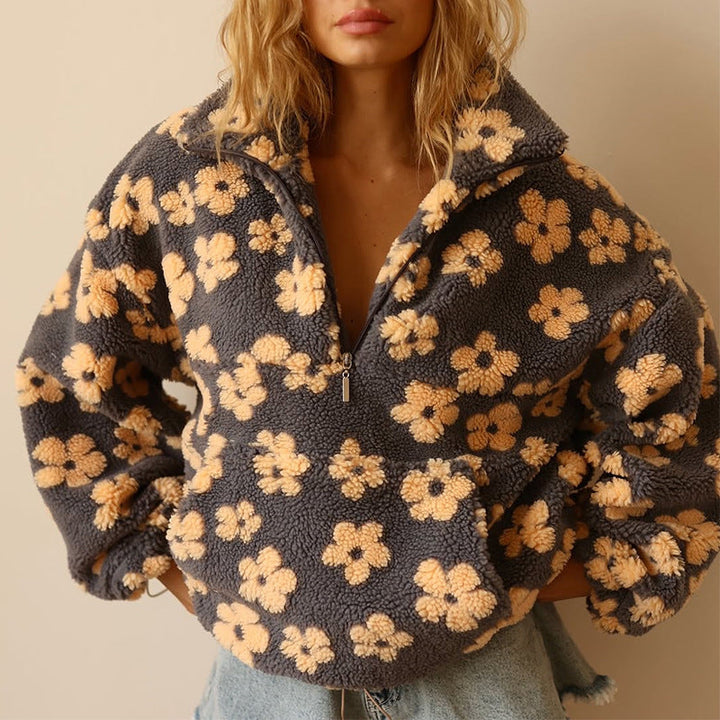 Daisy™ | Floral Fleece Half-Zip Pullover