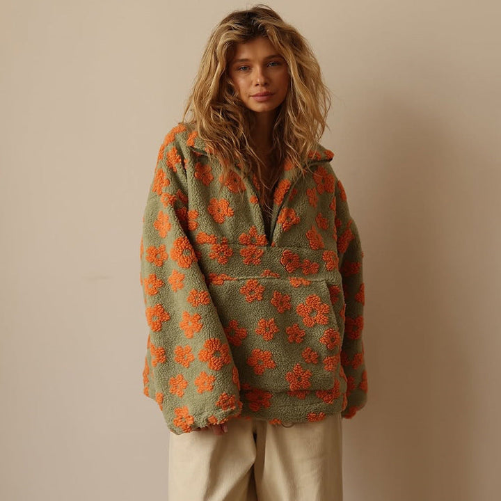 Daisy™ | Floral Fleece Half-Zip Pullover