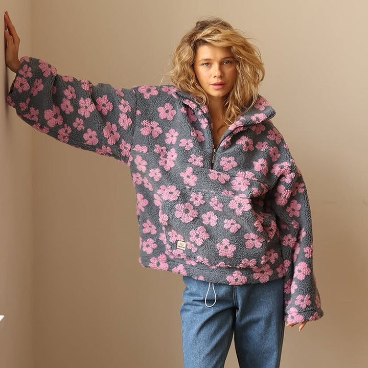 Daisy™ | Floral Fleece Half-Zip Pullover