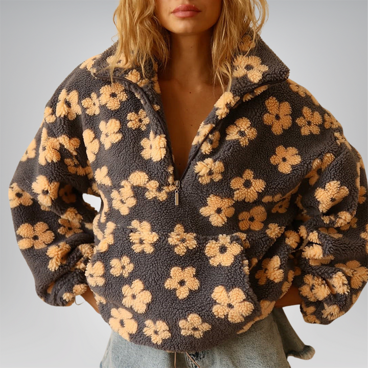 Daisy™ | Floral Fleece Half-Zip Pullover
