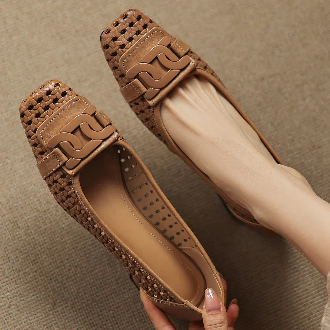 Claire | Perforated Leather Heels