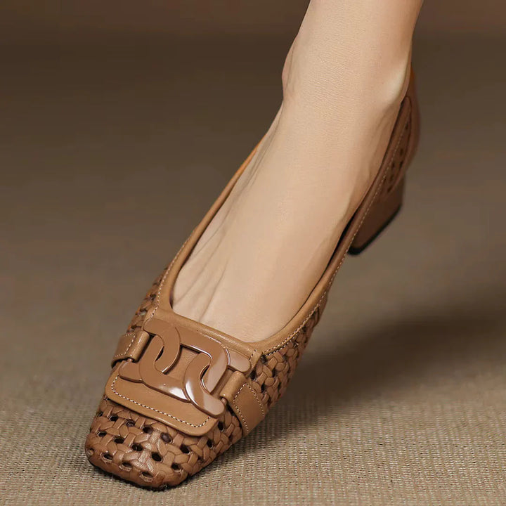 Claire | Perforated Leather Heels