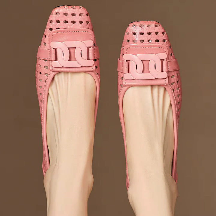 Claire | Perforated Leather Heels