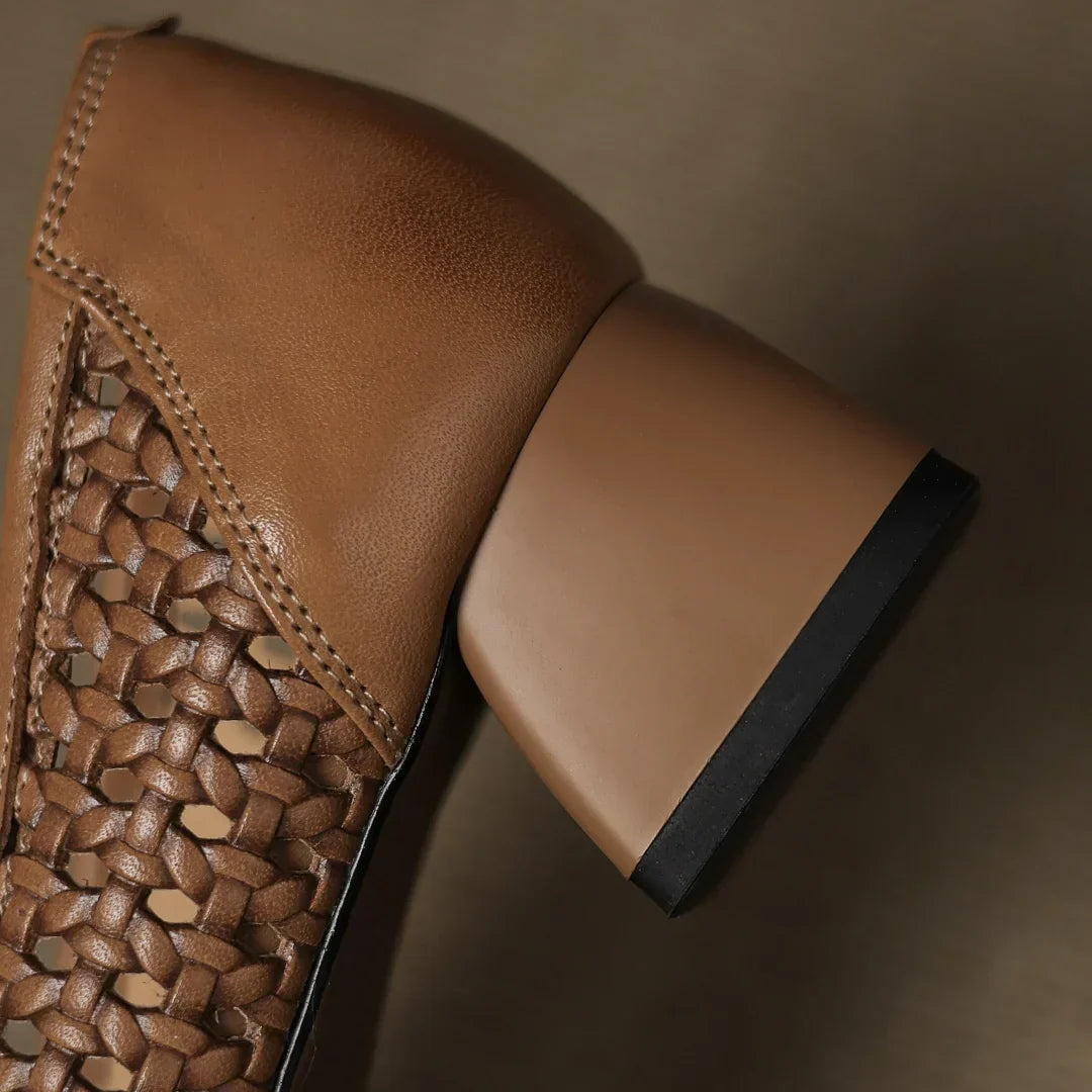 Claire | Perforated Leather Heels