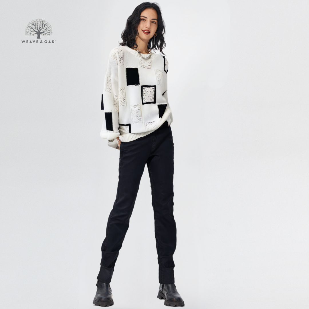 Heidi | Modern Geometric Knit Sweater