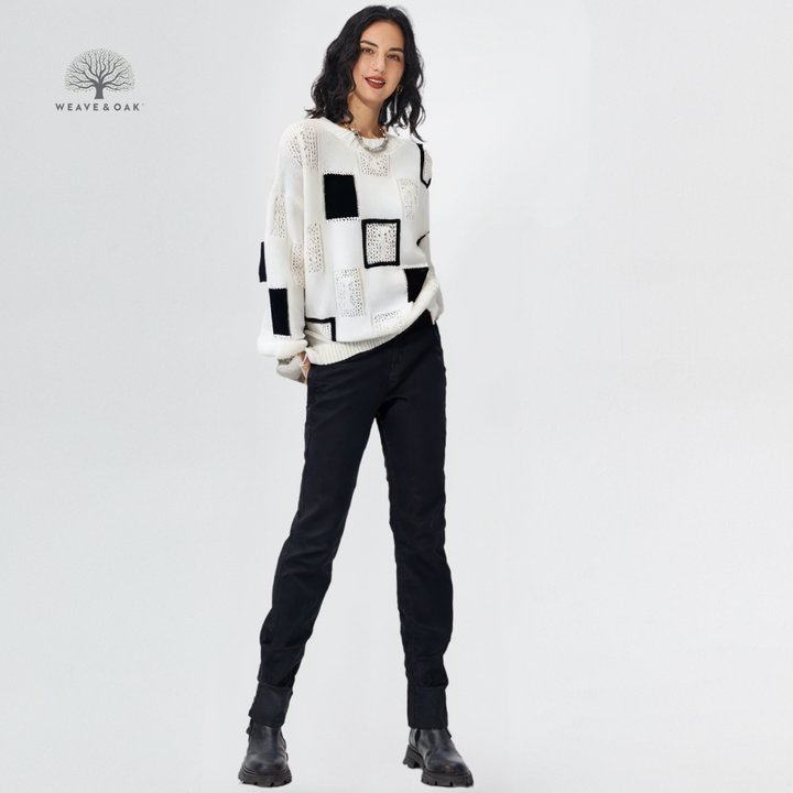 Heidi | Modern Geometric Knit Sweater