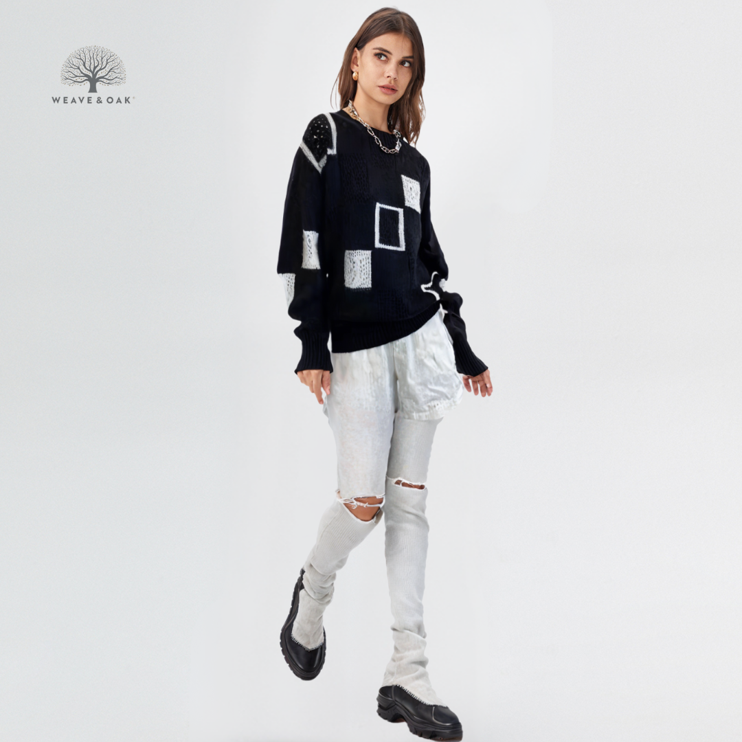 Heidi | Modern Geometric Knit Sweater