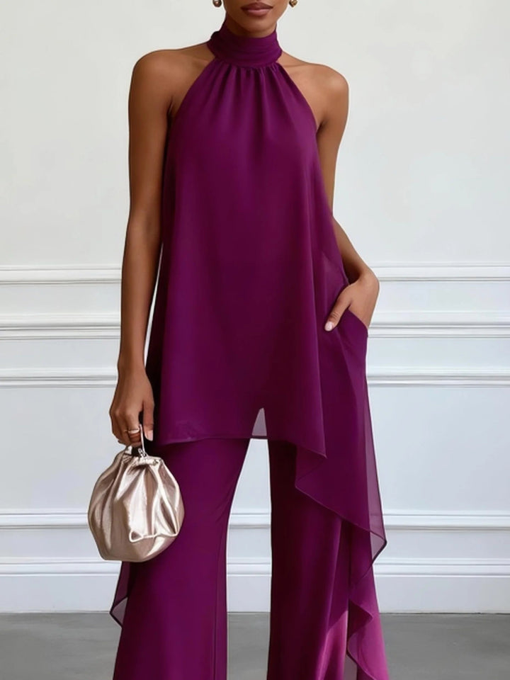 Harper | Sleeveless Halter Two-Piece Set