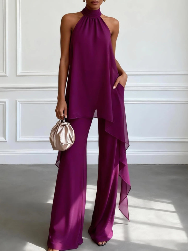 Harper | Sleeveless Halter Two-Piece Set