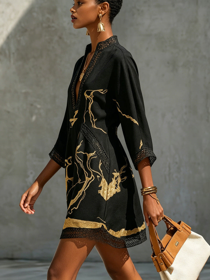 Seraphina | Marble Print Mini Dress