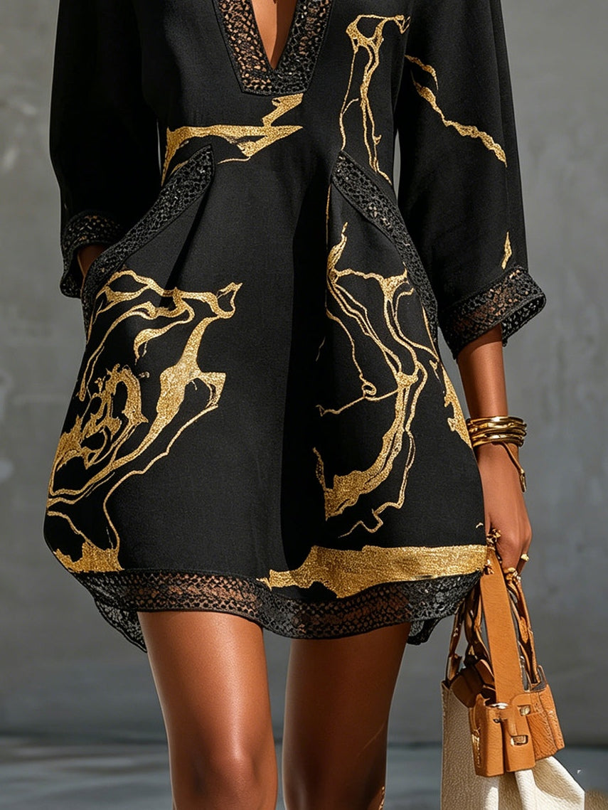 Seraphina | Marble Print Mini Dress
