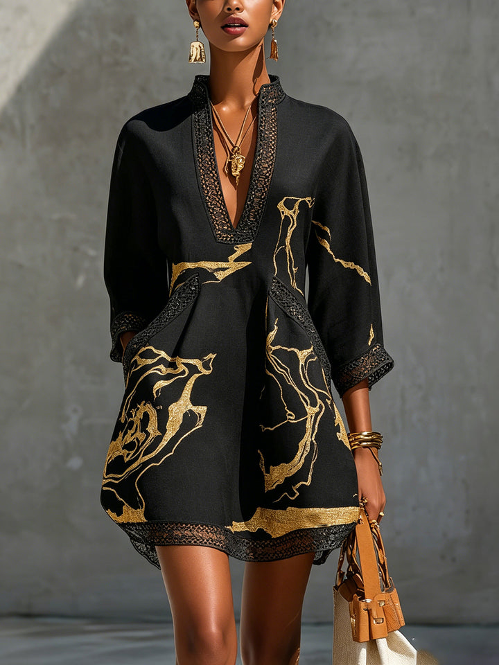 Seraphina | Marble Print Mini Dress