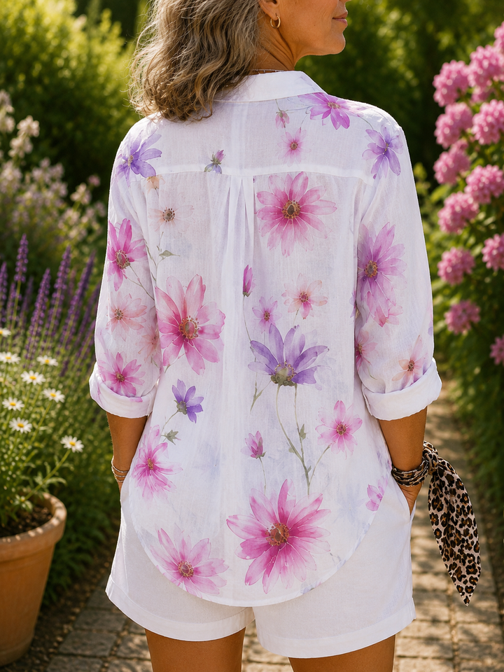 Alice | Vibrant Artistic Button-Up Blouse